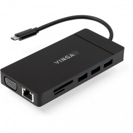   Vinga USB-C 3.1 to VGA+HDMI+RJ45+3xUSB3.0+USB2.0+SD/TF+PD+Audio (VHYC10)