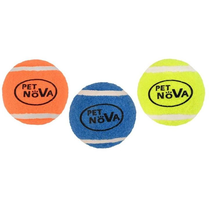 Pet Nova Іграшка для собак  тенісні м'ячі з принтом лого 5 см 3 шт (TENNIS-BALL-LOGO-5CM) - зображення 1