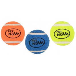 Pet Nova Іграшка для собак  тенісні м'ячі з принтом лого 5 см 3 шт (TENNIS-BALL-LOGO-5CM)