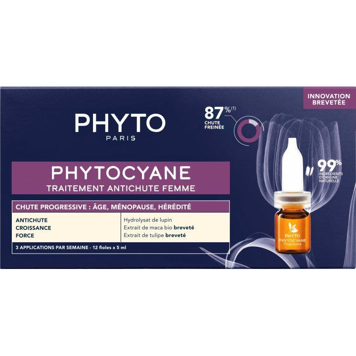 Phyto Засіб проти випадання волосся для жінок  Phytocyane Anti Hair Loss Progressive Treatment Women 12 шт - зображення 1
