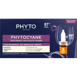 Phyto Засіб проти випадання волосся для жінок  Phytocyane Anti Hair Loss Progressive Treatment Women 12 шт