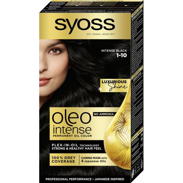 Syoss Фарба для волосся  Oleo Intense 1-10 Глибокий чорний 115 мл (9000100815277) - зображення 1