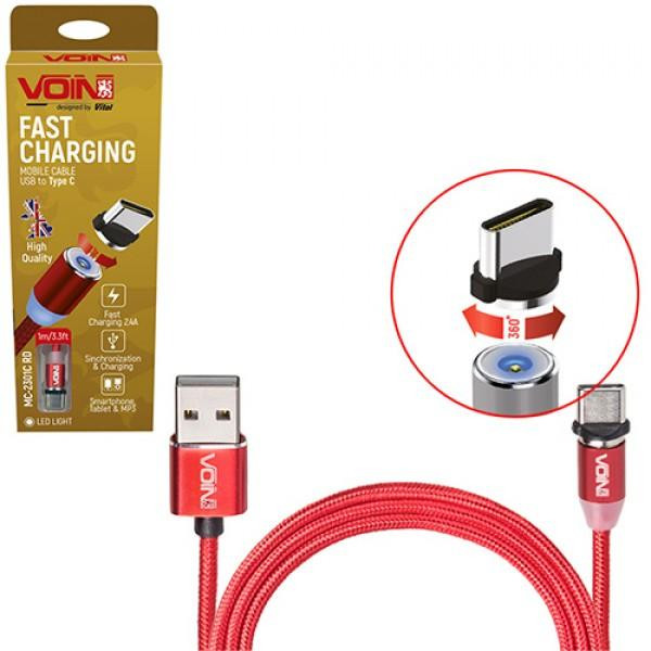 VOIN USB to USB Type-C 1m Red (MC-2301C RD) - зображення 1