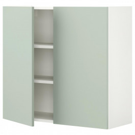 IKEA ENHET Навісна шафа 2 полиці/дверцята, білий/блідо-сіро-зелений, 80x32x75 см (994.967.99)