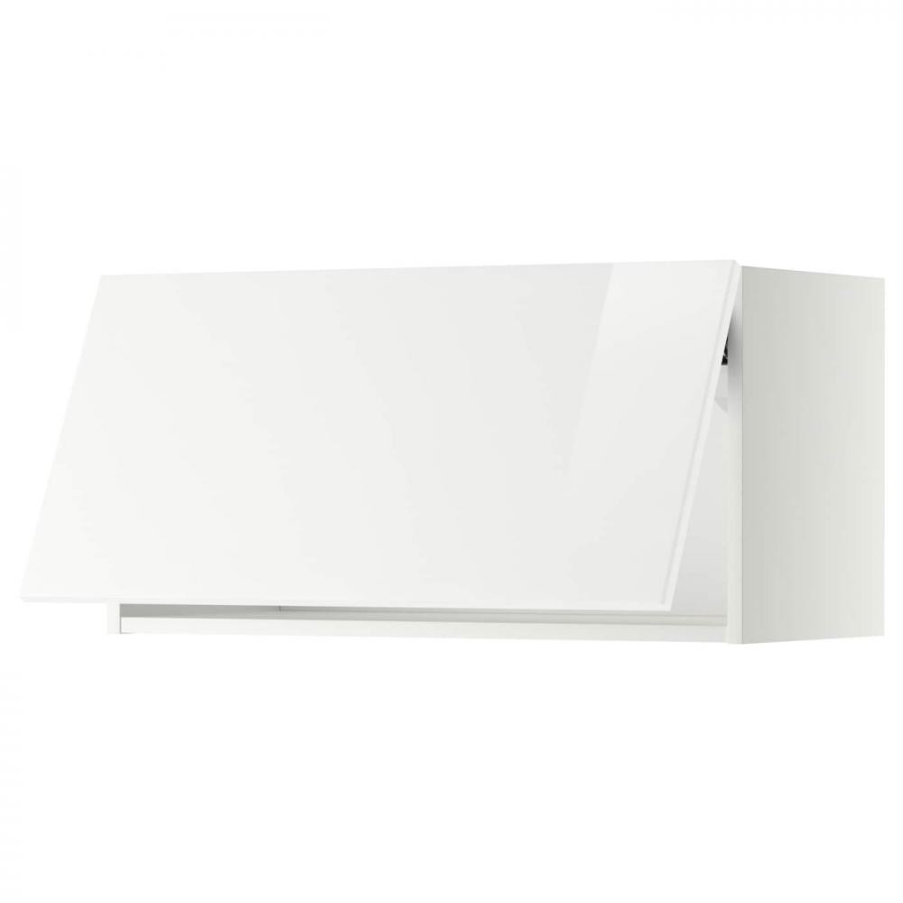 IKEA METOD Горизонтальна навісна шафа з кнопковим відкриванням, білий/Ringhult білий, 80x40 см (693.944.6 - зображення 1