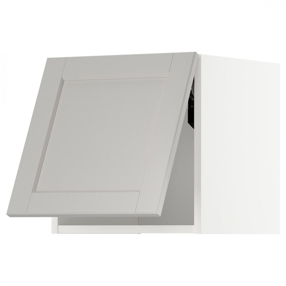 IKEA METOD Горизонтальна навісна шафа з кнопковим відкриванням, білий/Lerhyttan світло-сірий, 40x40 см (6 - зображення 1