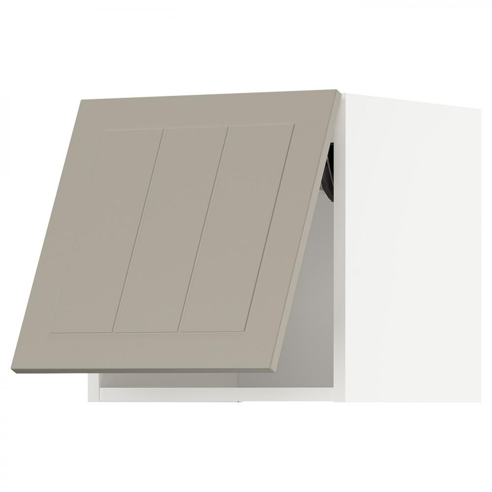 IKEA METOD Горизонтальна навісна шафа з кнопковим відкриванням, білий/Stensund beige, 40x40 см (094.077.7 - зображення 1