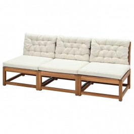 IKEA NAMMARO, 594.911.95, 3-місний модульний диван, зовні, світло-коричневий морилка, КУДДАРНА бежевий
