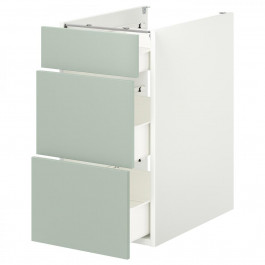 IKEA ENHET Нижня шафа/3 ящики, білий/блідо-сіро-зелений, 40x62x75 см (994.967.80)