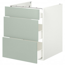 IKEA ENHET Нижня шафа/3 ящики, білий/блідо-сіро-зелений, 60x62x75 см (794.967.81)
