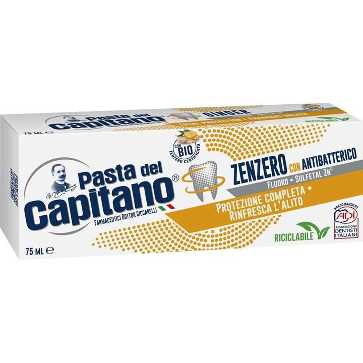 Pasta del Capitano Зубна паста  Ginger антибактеріальна з імбиром 75 мл (8002140039911) - зображення 1