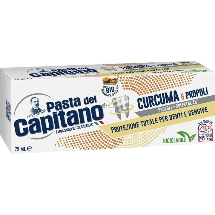 Pasta del Capitano Зубна паста  Curcuma e Propoli Куркума і прополіс 75 мл (8002140032110) - зображення 1