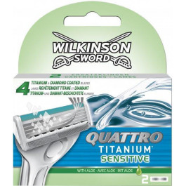Wilkinson Sword Змінні касети  (Schick) Quattro Titanium Sensitive 2 шт