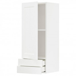 IKEA METOD/MAXIMERA Навісна шафа, двері/2 шухляди, Enkoping білий/білий ефект дерева, 40x100 см (294.735.