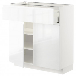 IKEA METOD/MAXIMERA Нижня шафа/2 двері, білий/Voxtorp глянцевий/білий, 80x37 см (294.618.59)