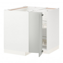 IKEA METOD Кутова нижня шафа з каруселлю, білий/Havstorp світло-сірий, 88x88 см (895.379.84)