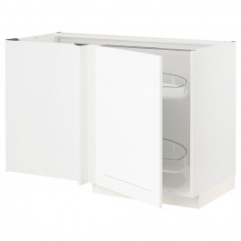 IKEA METOD Кутова нижня шафа з високою полицею, Enkoping білий/білий ефект дерева, 128x68 см (194.735.94)