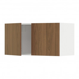 IKEA METOD Навісна шафа/2 дверцята, білий/Tistorp імітація коричневого горіха, 80x40 см (895.197.63)