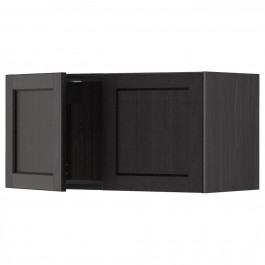 IKEA METOD Навісна шафа/2 дверцята, чорна/чорна морилка Lerhyttan, 80x40 см (994.658.54)
