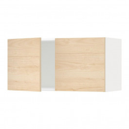 IKEA METOD Навісна шафа/2 дверцята, білий/Askersund світлий попелястий малюнок, 80x40 см (894.657.41)
