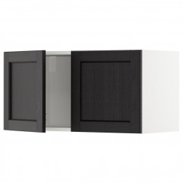 IKEA METOD Навісна шафа/2 дверцята, Lerhyttan білий/чорний, 80x40 см (594.576.48)