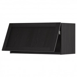 IKEA METOD Навісна шафа, чорний/Lerhyttan чорна морилка, 80x40 см (693.917.46)