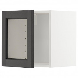 IKEA METOD Навісна шафа/скляні дверцята, білий/чорний тонований Lerhyttan, 40x40 см (394.653.57)