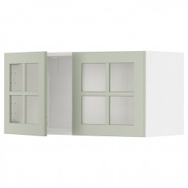 IKEA METOD Навісна шафа/2 скляні дверцята, білий/Stensund світло-зелений, 80x40 см (594.874.81)