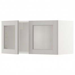 IKEA METOD Навісна шафа/2 скляні дверцята, білий/Lerhyttan світло-сірий, 80x40 см (894.667.07)