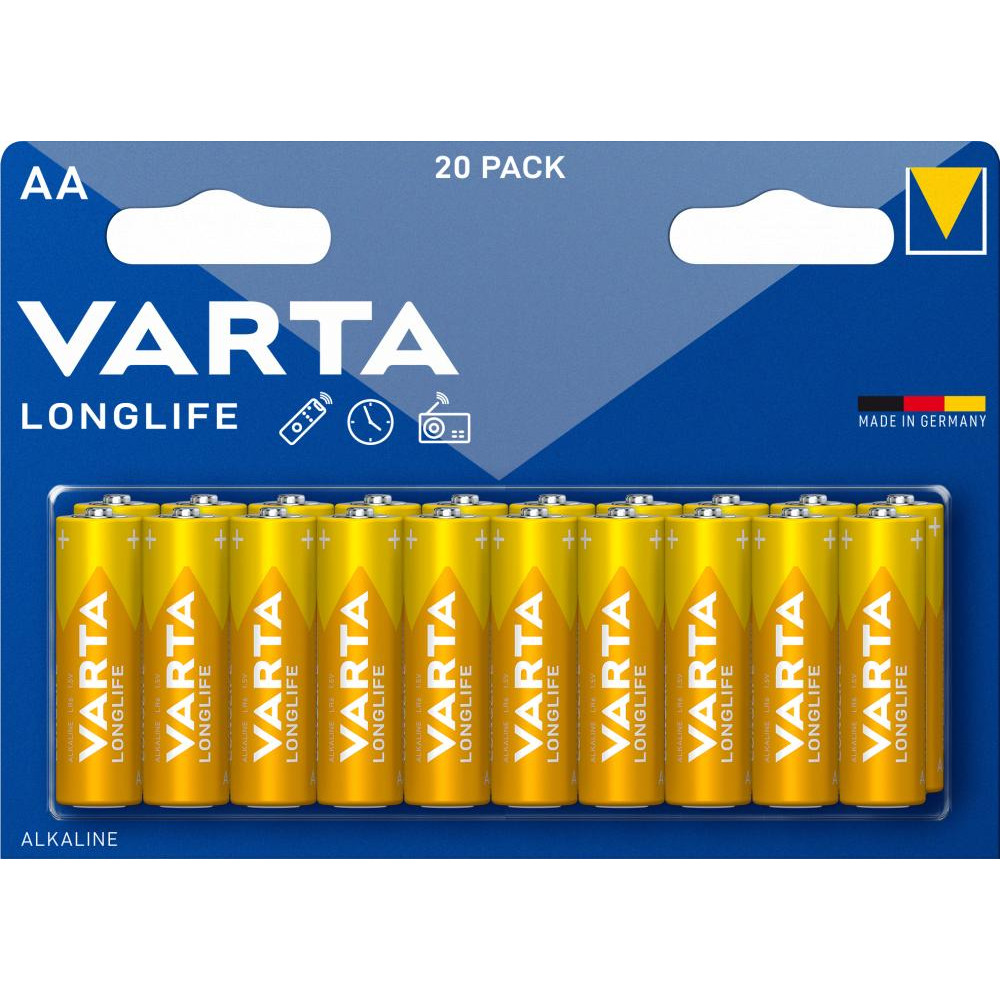 Varta AA bat Alkaline 20шт LONGLIFE (04106101420) - зображення 1