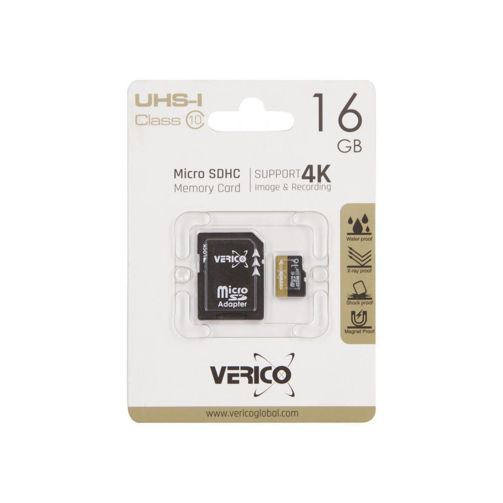 VERICO 16 GB microSDHC UHS-I Class 10 + SD adapter 1MCOV-MAH9G3-NN - зображення 1