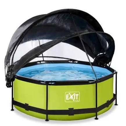 EXIT Lime Pool 244x76cm + dome, canopy, filter pump / green (30.36.08.40) - зображення 1