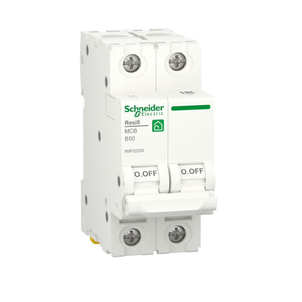 Schneider Electric Resi9 50 А, 2P, кривая В, 6кА (R9F02250) - зображення 1