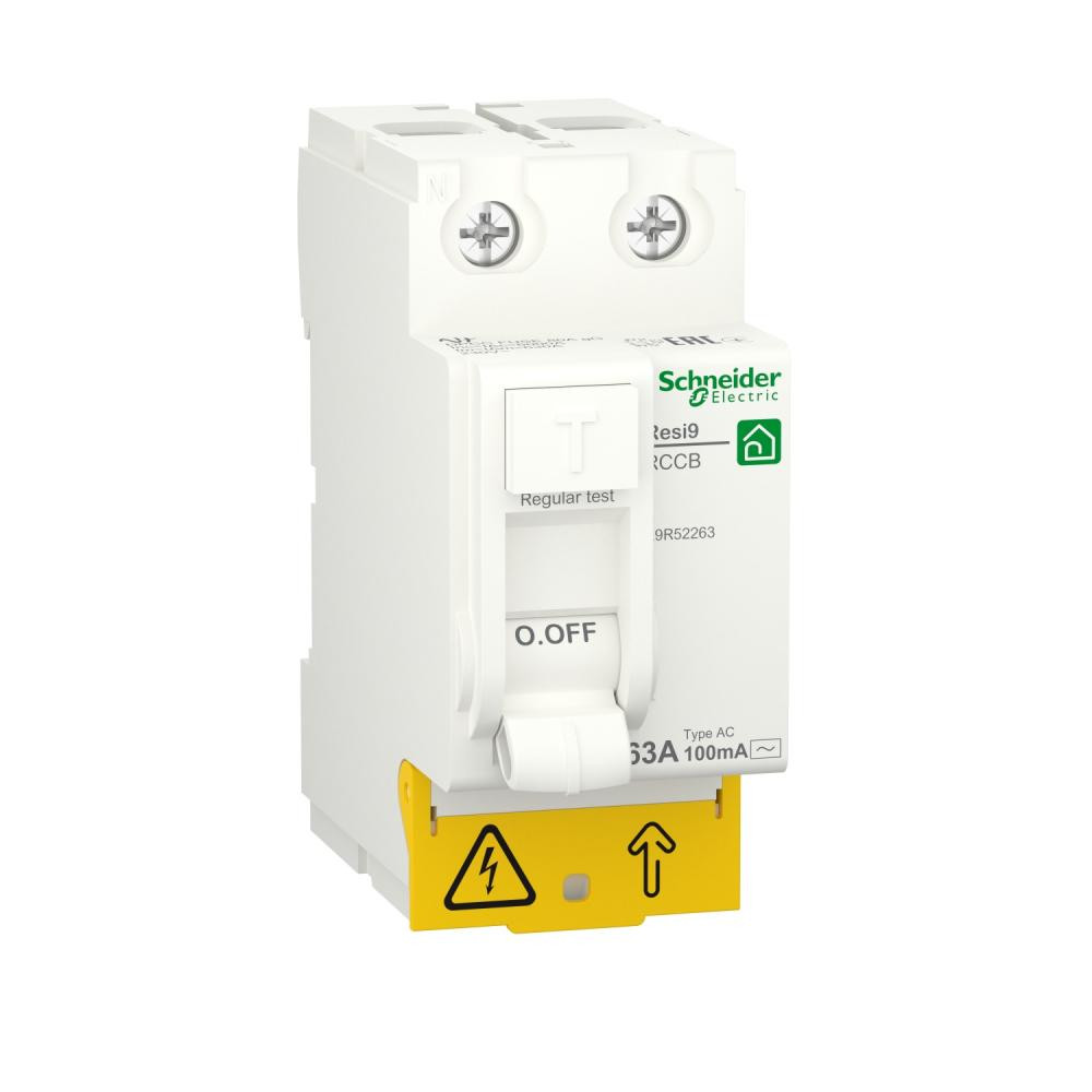 Schneider Electric УЗО Resi9 63A 100 мА 2P тип АС (R9R52263) - зображення 1