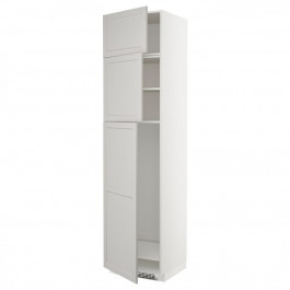 IKEA METOD Холодильник з 3 дверима, білий/Lerhyttan світло-сірий, 60x60x240 см (594.600.52)