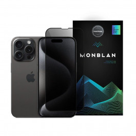 Monblan Tempered Glass Dust-Proof Anti Peep Black для iPhone 15 Pro