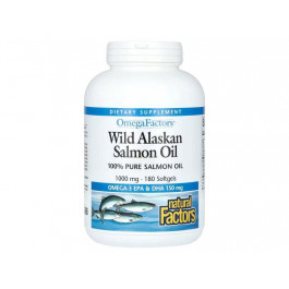 Natural Factors Жир дикого аляскінського лосося  1000 мг 180 гелевих капсул (NFS02257)