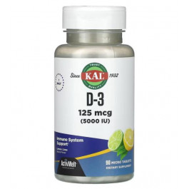   KAL D-3 125 mcg (5000 IU) Micro Tablets (90 табл) - Лимон-лайм