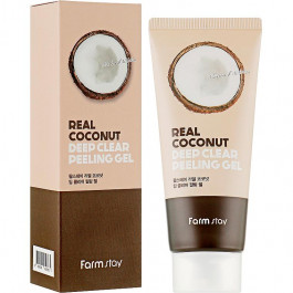   FarmStay Пілінг для обличчя  Real Coconut Deep Clear Peeling Gel З кокосовою олією 100 мл (8809809800987)