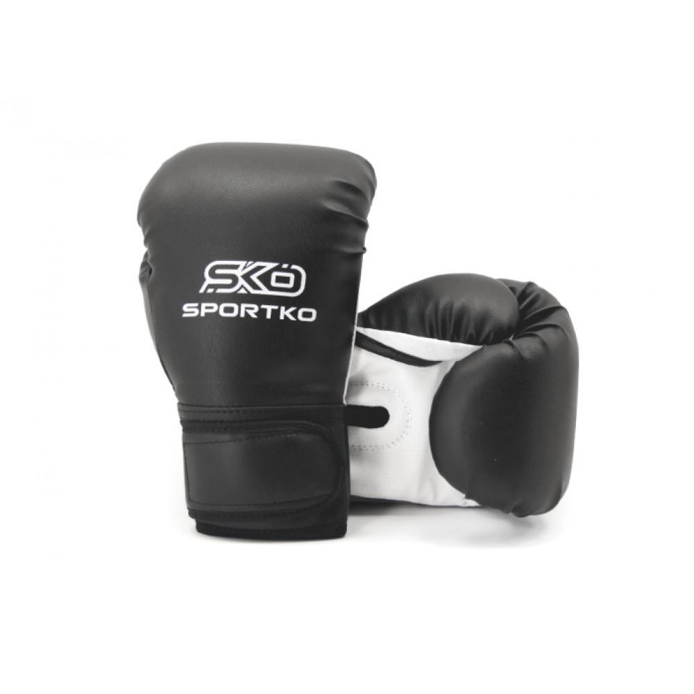 Sportko Рукавички боксерські 12 OZ  колір чорний - зображення 1