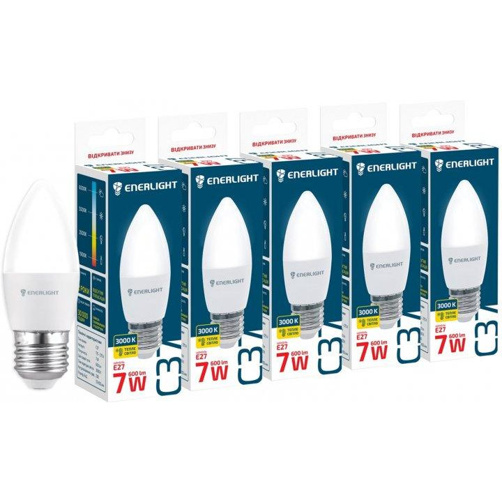 Enerlight LED C37 7W 3000K E27 5 шт (C37E277SMDWFRR) - зображення 1