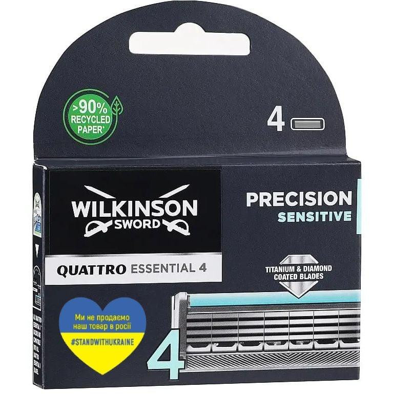 Wilkinson Sword Лезвия сменные  Quattro Titanium Sensitive 4 шт. - зображення 1