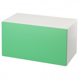 IKEA SMASTAD Скамейка с контейнером для игрушек, белый / зеленый, 90x52x48 см (493.891.60)