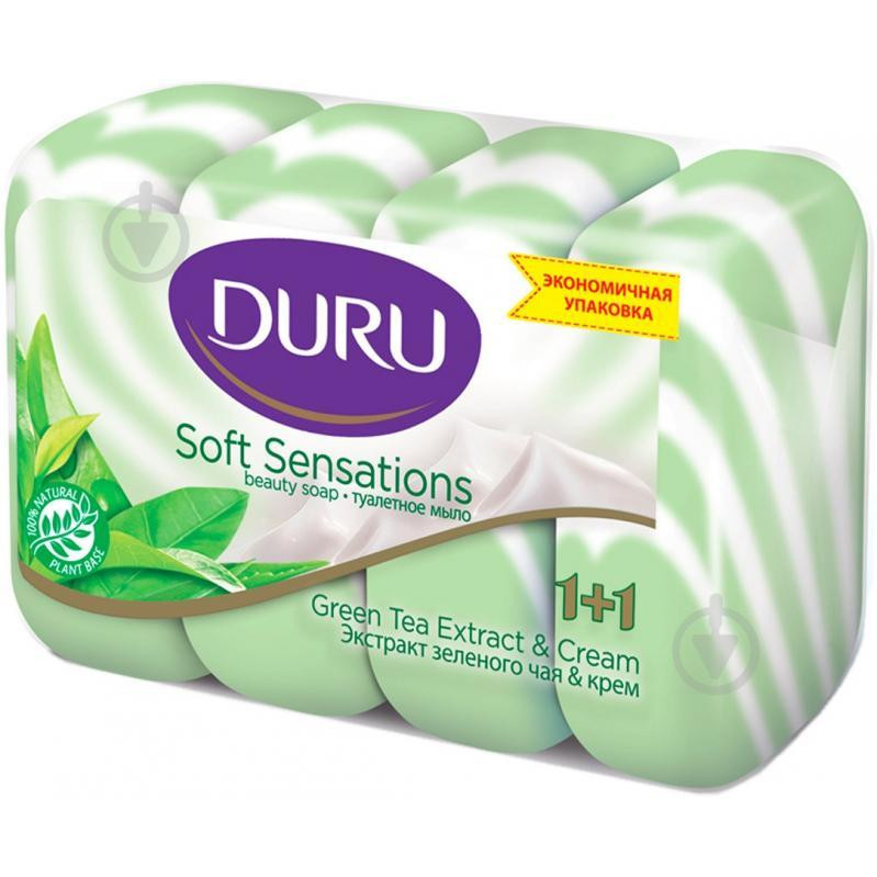 Duru Мыло  Soft Sensations Зеленый чай 4 x 90 г (8690506025076) - зображення 1