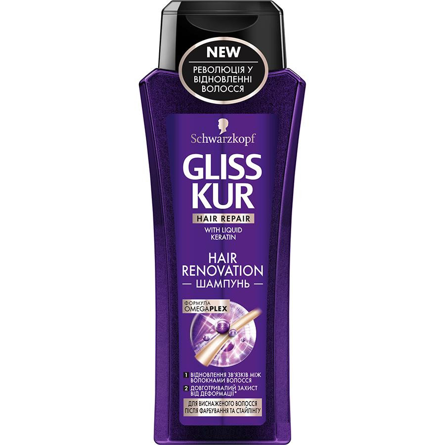 Gliss kur Hair Renovation Shampoo Шампунь для ослабленных и истощенных после окрашивания и стайлинга волос 250 - зображення 1