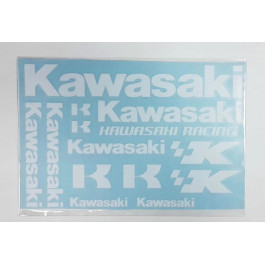 WM Лист наклейок Kawasaki під оригінал біла