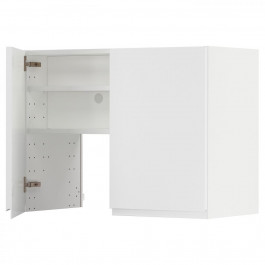 IKEA METOD Шафа-витяжка з полицею/дверцями, білий/Voxtorp матово-білий, 80x60 см (295.044.15)