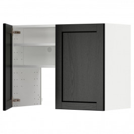 IKEA METOD Шафа-витяжка з полицею/дверцями, Лерхітан білий/чорний, 80x60 см (695.044.04)