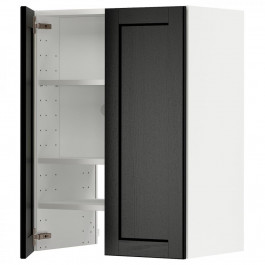 IKEA METOD Шафа-витяжка з полицею/дверцями, білий/чорний морилка Lerhyttan, 60x80 см (095.045.34)