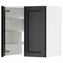 IKEA METOD Шафа-витяжка з полицею/дверцями, білий/чорний морилка Lerhyttan, 60x60 см (095.052.65)